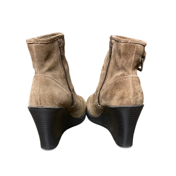 Liz & Co Brown Suede Wedge Boots Booties Size 7.5 M - Picture 3 of 8